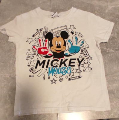 Weißes Mickey Mouse T-Shirt gr. 128