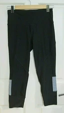 RBX Black Capri Activewear Pants Womens Size S 26x20 Holes On Sides 106-25298