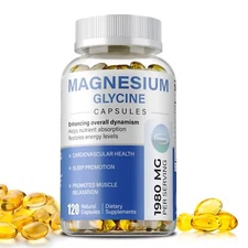 Magnesium Glycinate - CoQ10, Calcium - Improved Sleep, Stress & Anxiety Relief