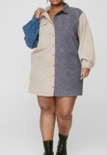nastygal plus size Corduroy colorblock dress UK20US16