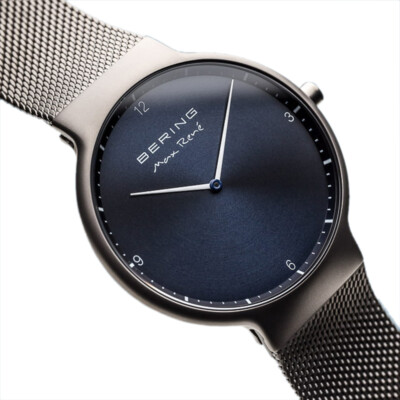Bering Time Max René Brushed Grey Steel Case & Blue Dial Men