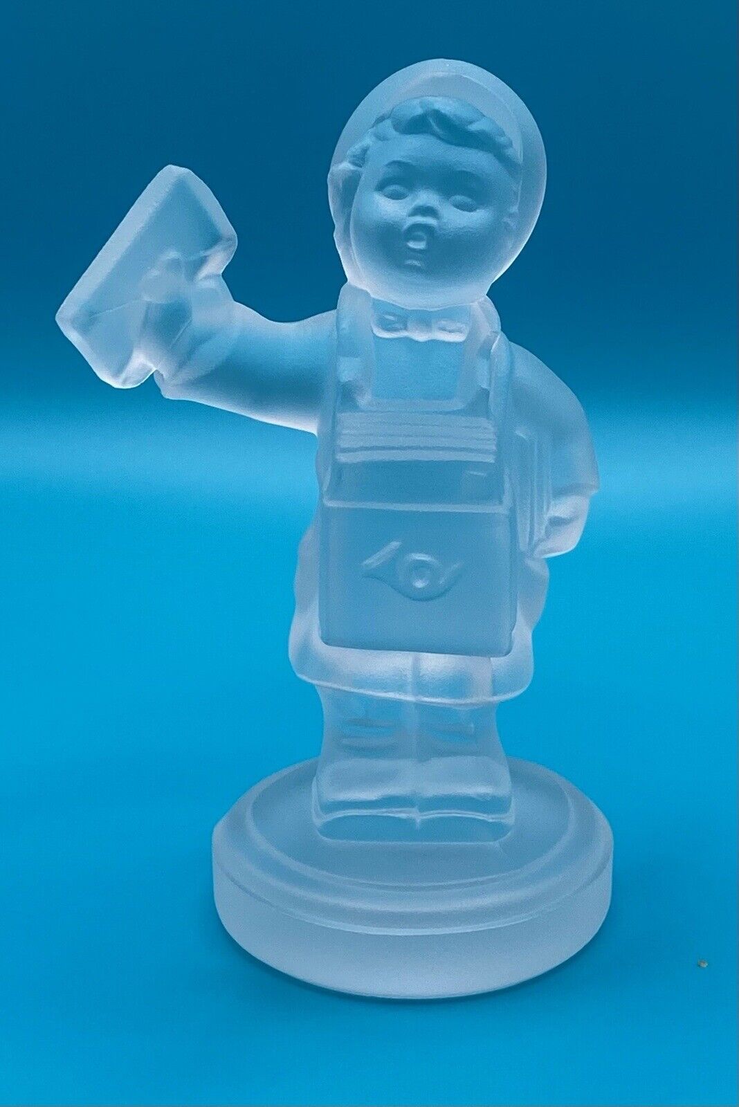 Goebel 24% Lead Frosted Crystal Hummel Postman Mail Carrier Figurine