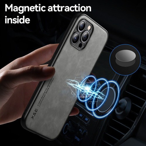 For iPhone 14 13 12 Pro Max 11 XS XR 8 7 ShockProof Magnetic Leather Case Cover - Picture 6 of 14