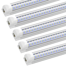 T8 8FT 25Pcs LED Tube Lights 72W 6000K Garage 8' LED Shop Light Ceiling Fixtures