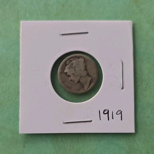 1919 Mercury Dime Silver 10C Circulated Uncertified US Coin Collectible