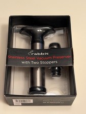 Brand New - RABBIT Stainless Steel Vacuum Preserver with Two Stoppers #W5575