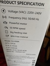 Image of Cold Press Slow Masticating Juicer for Whole Fruits and Vegetables