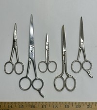 Lot of 5 Vintage Scissors Shears Sewing Crafting Hair USA Germany