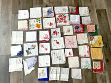 Vintage Handkerchief Hankies Lot of 40 Print  Embroidered  10 