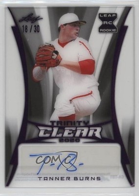2020 Leaf Trinity Clear Pink 18/30 Tanner Burns #CA-TB1 Auto nd3