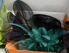 CIZOE Women's Pink Feather Mesh Flower Fascinator Headpiece One Size Formal