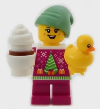 NEW LEGO CHRISTMAS ELF w/Rubber Duckie minifigure santa claus minifig ducky duck