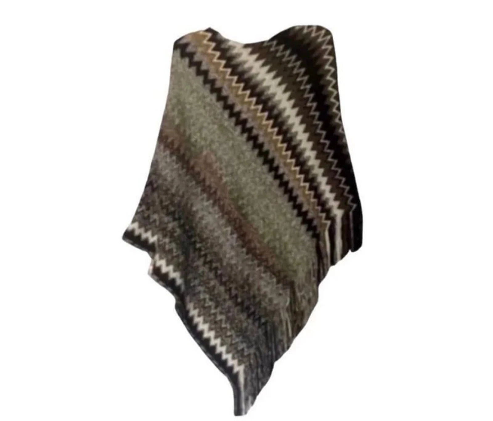 Life Is Beautiful Brand ZigZag Fringe Poncho One Size Flattering Slimming
Opens in a new window or t