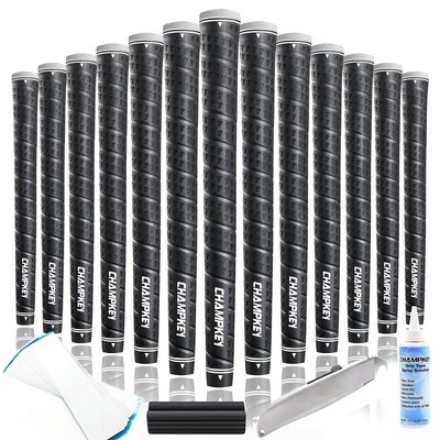 Rubber Golf Grips 13 Pack with Repair Kits - High Feedback & Traction (Midsize)