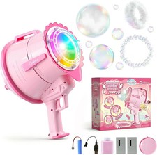 Fog Bubble Machine, Smoke Bubble Toy with LED Lights, Vortex Effects