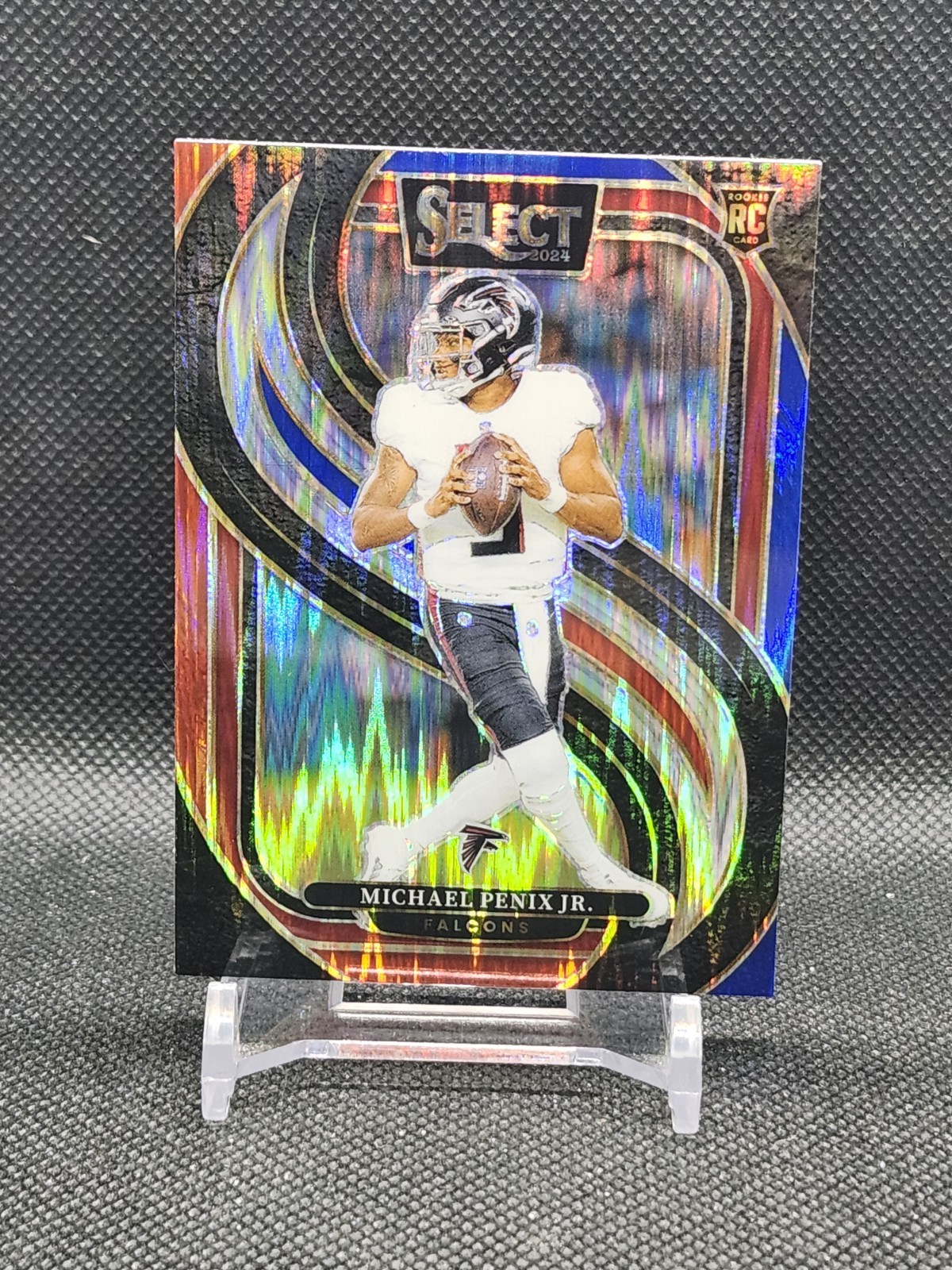 481@ 2024 Panini Select Premier Michael Penix Jr. #110 Red & Blue Shock Prizm