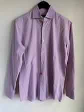 Hugo Boss Men's Regular Fit Lavender Check Dress Shirt Size 39 15 1/2