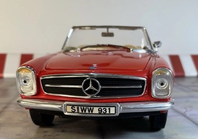 Rare 1/18 Mercedes 280SL Sports Car (W113) Red Anson Diecast
