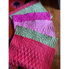 3 Pink green purple baby quilts blankets set vibrant ethnic lounge throws fun