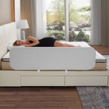 Foldable 59 inch Extra Long Toddler Bed Rail Guard for Kids Elderly Adjustable