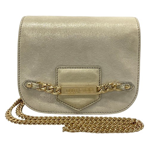 JIMMY CHOO shoulder bag chain shoulder light gray