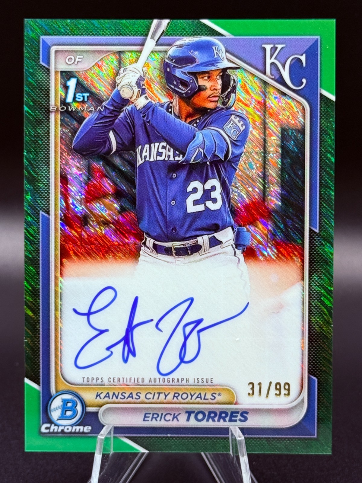 2024 Bowman Chrome - Erick Torres #CPA-ET Green Refractor /99 Auto (AU, RC)