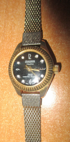 Reloj mujer Kronatron Electra 360 vintage tono dorado pedrería años 60 funcionando - Imagen 1 de 5