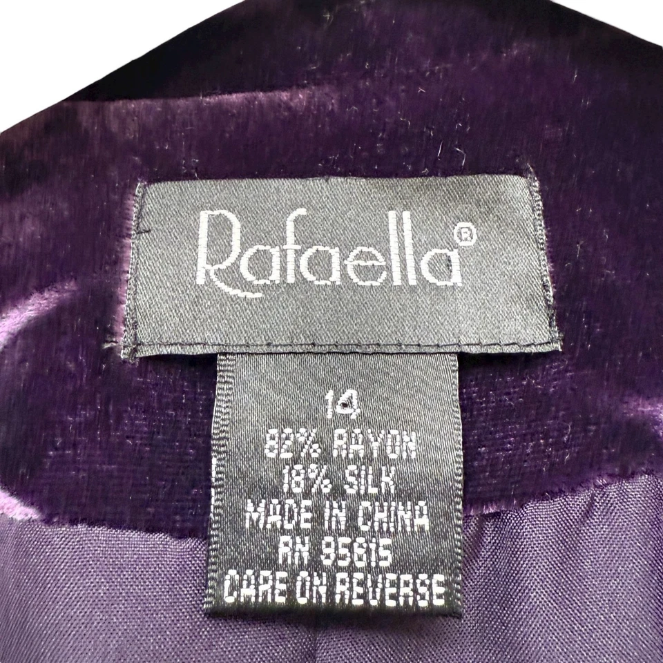 Blazer de veludo Rafaella tamanho 14 roxo rayon seda luxo jaqueta de noite feminina - Imagem 4 de 4