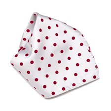 WHITE with RED Polka Dots Handkerchief Pocket Square Hanky Men'S Handkerchiefs