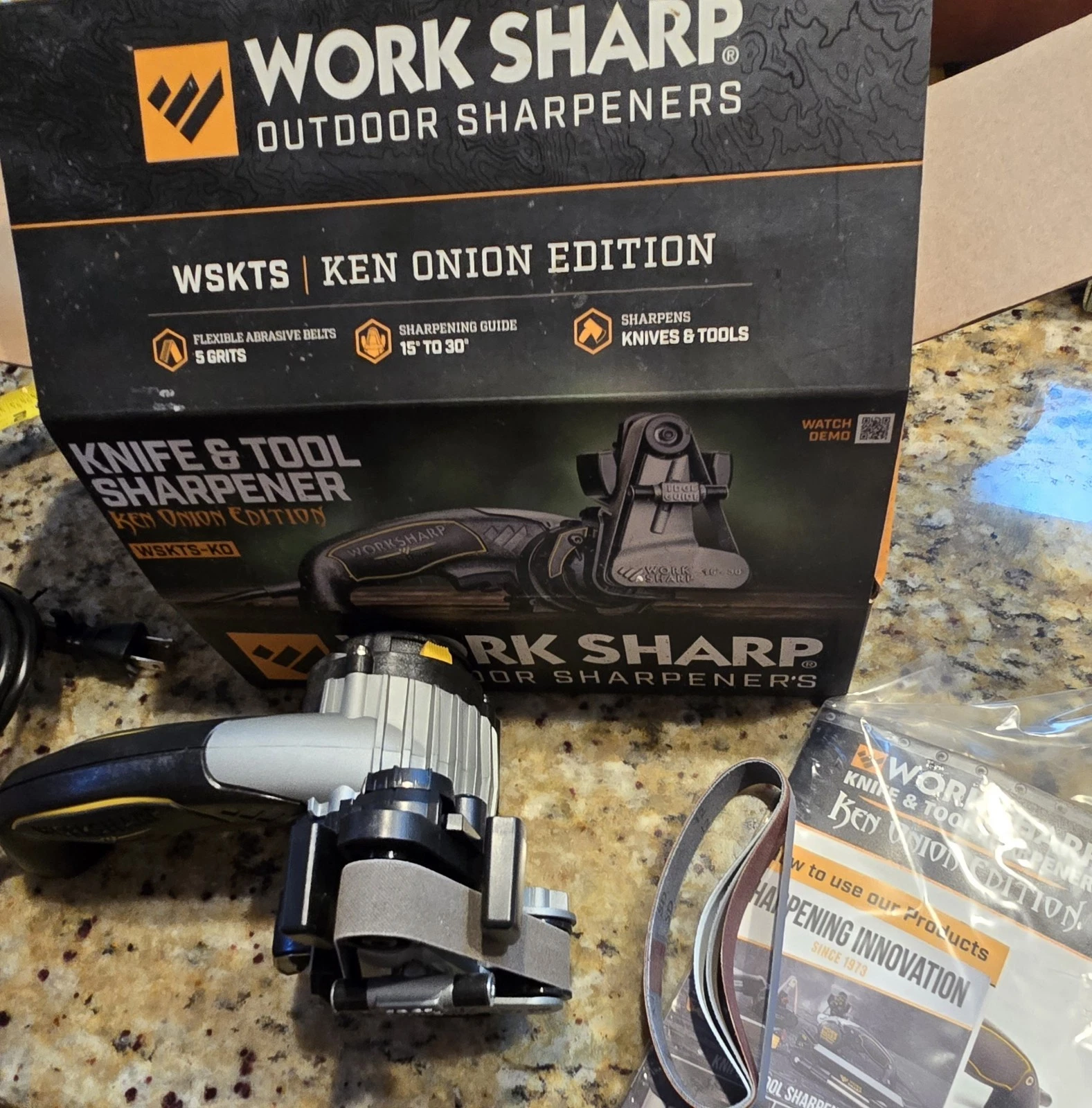 10" Work Sharp WSKTS-KO Ken Onion Tool Sharpener Owners Manual & Open Box Works!