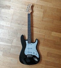 Elevation Black and White Electric Guitar with Hard Case and many accessories