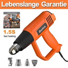 Heißluftpistole Heißluftfön Heißluftgebläse mit 300/600 Grad und 2000W 4 Düsen