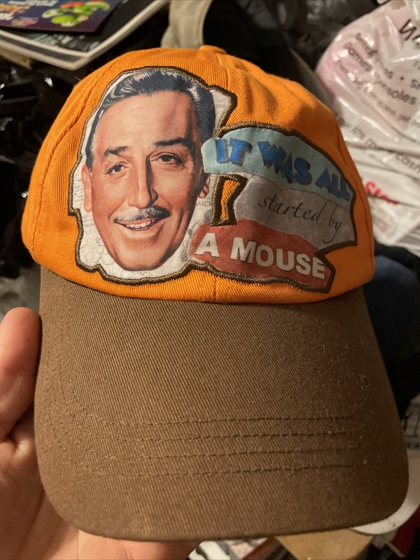 Disney Parks Walt Disney It all started with A Mouse Orange Strapback Adult Cap