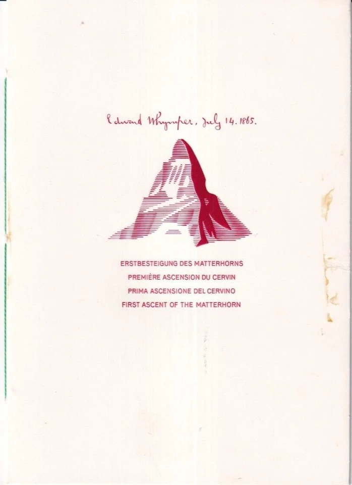 SA26c Switzerland 1963 - 1965 Centenary First Ascent of Matterhorn, booklet - Image 2 of 2