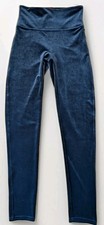 SPANX Blue Velvet Velour Power Waistband Leggings Women  s Small S