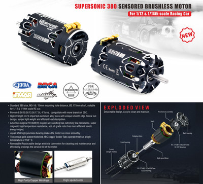 SURPASS HOBBY ROCKET-RC Supersonic 380 Sensored Brushless Motor GROM LC RACING
