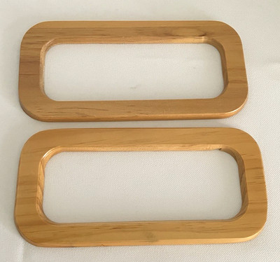2PCS Wooden Rectangle Shaped Purse Handles Replacement for Handmade Bag
