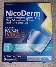 Nicoderm CQ Step 1 Nicotine Patches 1-week kit - 7 Patches 21mg - Exp 05/24