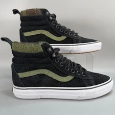 Vans SK8 Hi MTE Mens 7.5 7 1/2 Sneaker Boot Black Camo Green High Top Lace Shoes