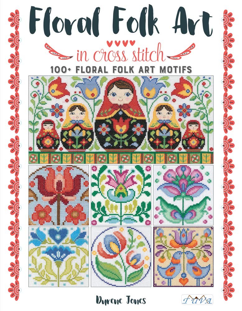 Floral Folk Art in Cross Stitch.by Jones New Fast Free Shipping** - Image 11