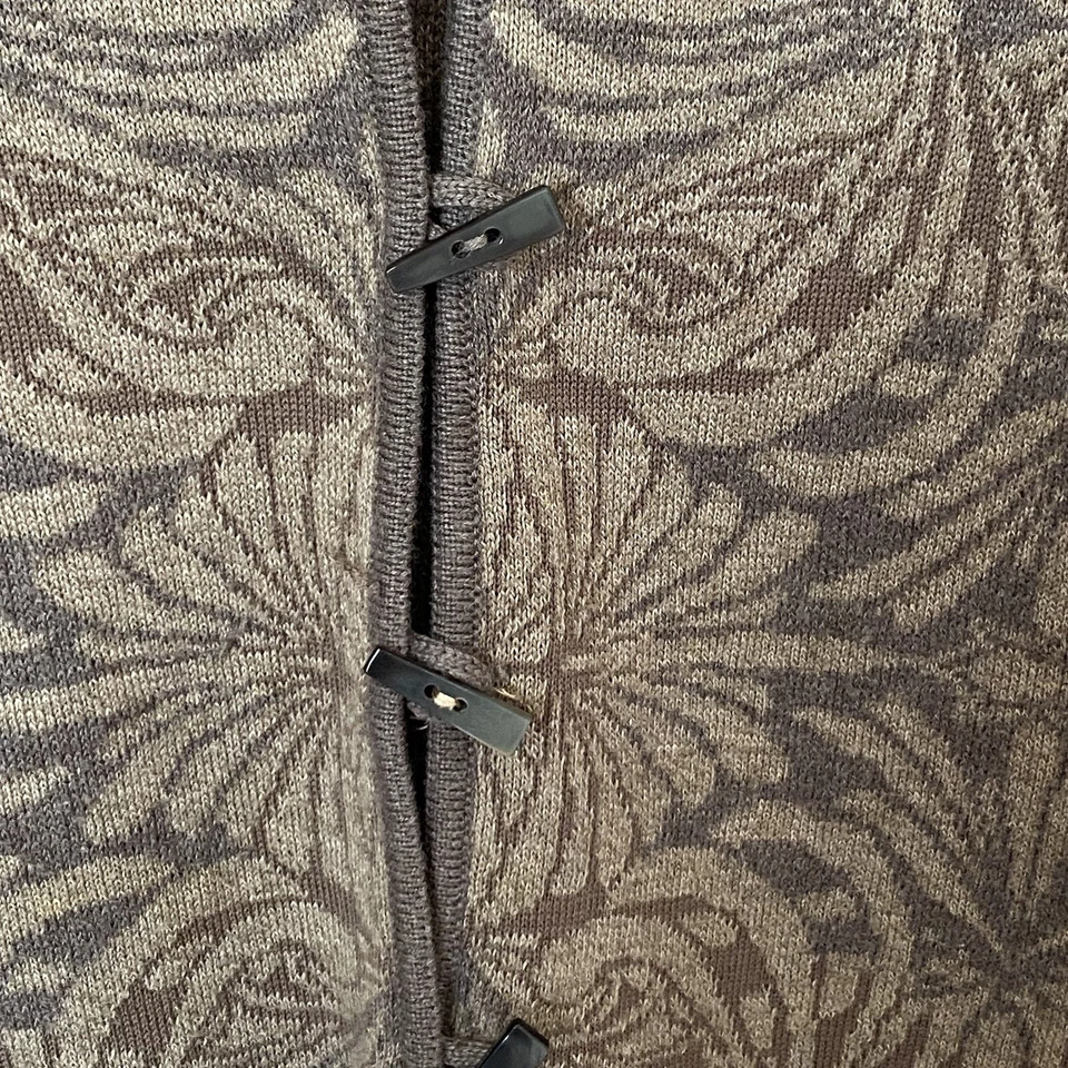 Peruvian Connection Women's Cardigan Sweater Floral Brown Pima Cotton Luxury S - Image 2 of 4