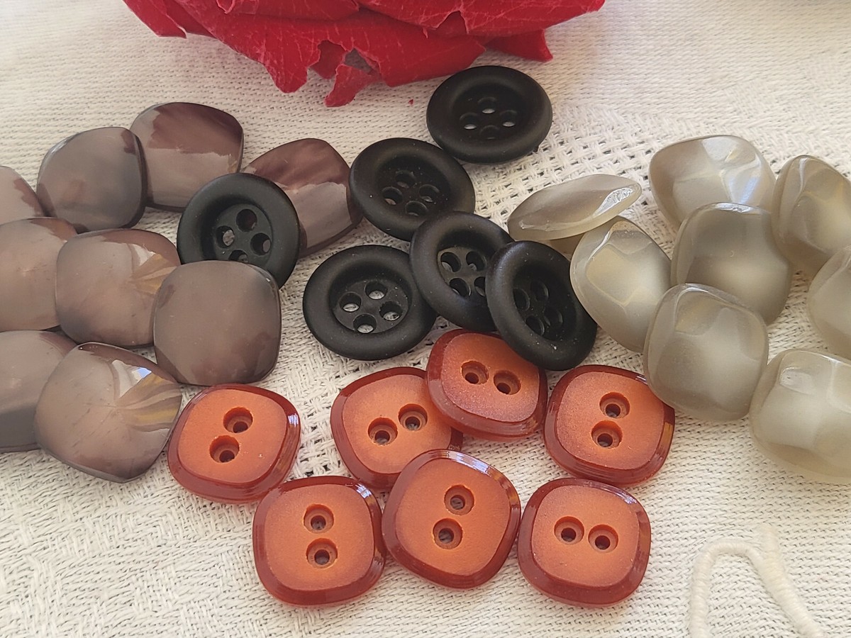 Lot De 12 Boutons Vintage Panache Marron - 1,9 à 2,3 Cm - Parfait Pour Customiser Vos Créations