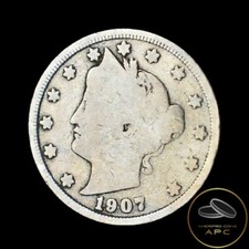 1907 Liberty Head V Nickel AG About Good Combined Shipping !