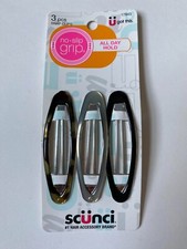 SCUNCI snap CLIPS  3 pcs  17843 Women hair 3" clip No slip - Women girls NEW