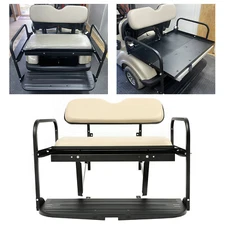 For Yamaha Drive G29 2007-2016 Golf Cart Flip Rear Back Seat Kit w/Beige Cushion