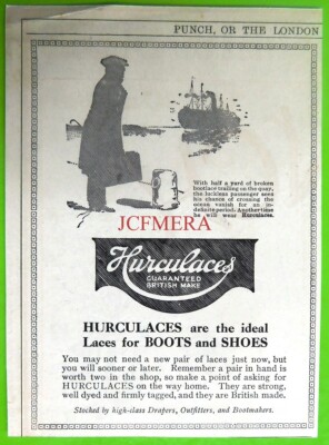 HERCULACES Boot & Shoe Laces WW1 ADVERT #4 Small Vintage Print Ad 683/35
