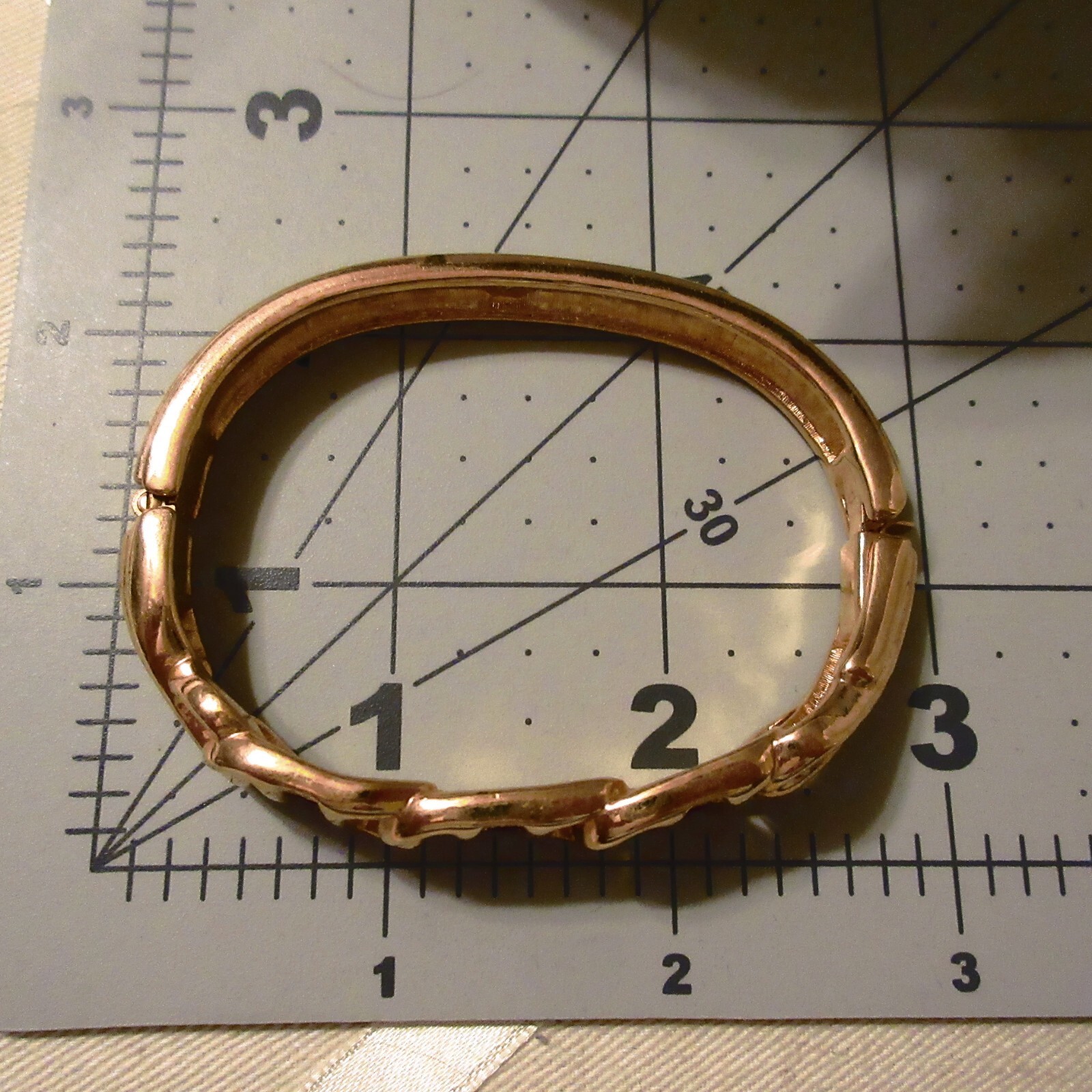 Swarovski Rectangular Red Rhinestones Hinged Bang… - image 7