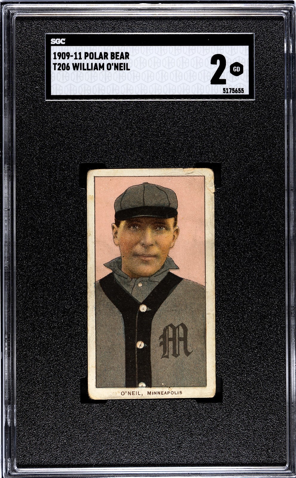 1909-11 T206 - William O'Neil RC - SGC 2 - Scarce Polar Bear Back !!**