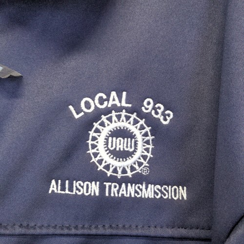 Blue men's full zip jacket with white "LOCAL 933" and "ALLISON TRANSMISSION" text, featuring UA logo on chest.
