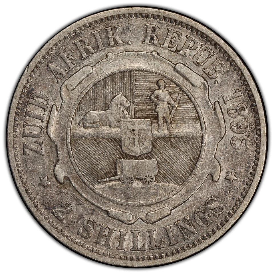 1895 South Africa 2 Shillings PCGS XF40 Silver Coin Key Date Gold Shield Secure - Image 3 of 4